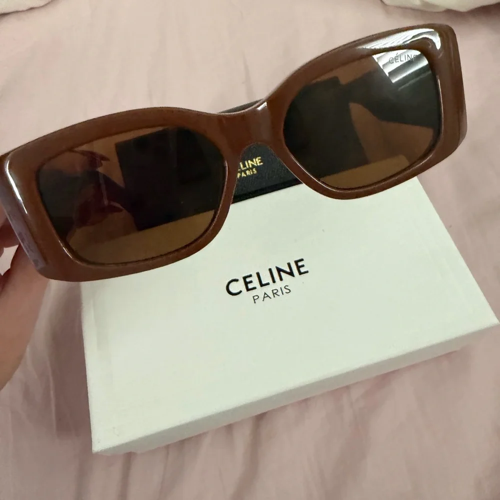 Faux designer CC sunglasses brown and Gold triumph Sunglasses